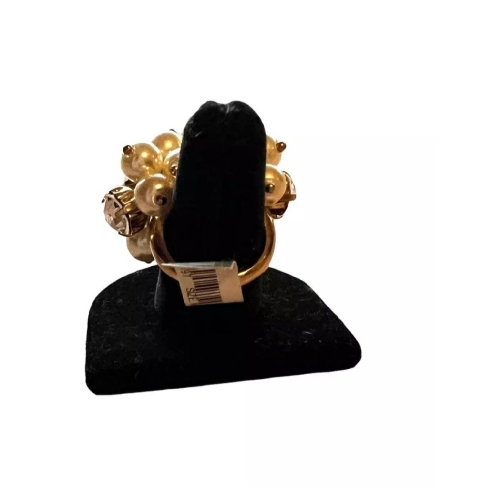 J. Crew Pearl Rhinestone Cluster Cocktail Ring - Picture 3 of 5
